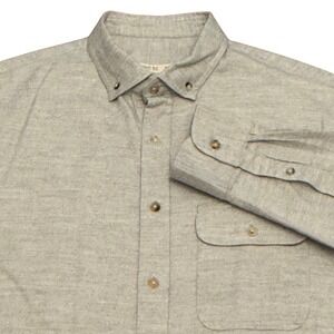 Rye 51 Thomas Mason Fabrics Dean Button Up Shirt Mens M Gray Long Sleeve Preppy